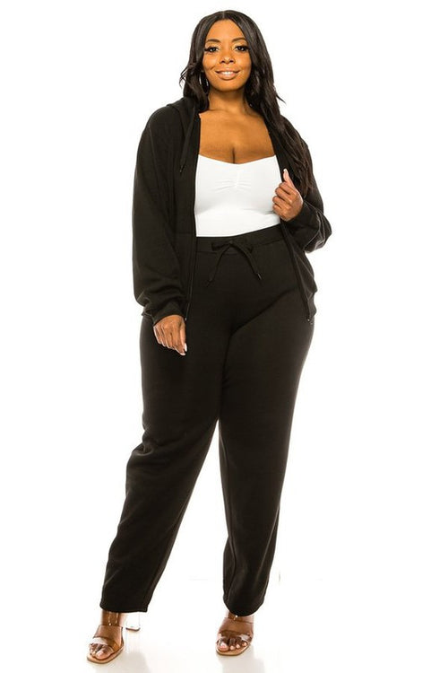 2 Piece Kangaroo Pocket Hoodie & Pants Set
