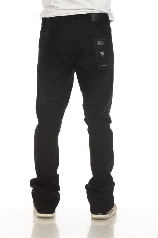 Black Stacked Flare Jeans