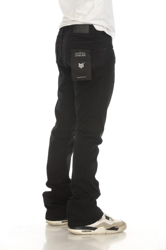 Black Stacked Flare Jeans