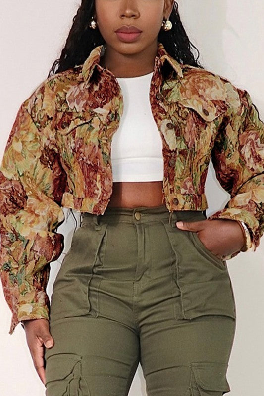 Floral Cropped Jacket