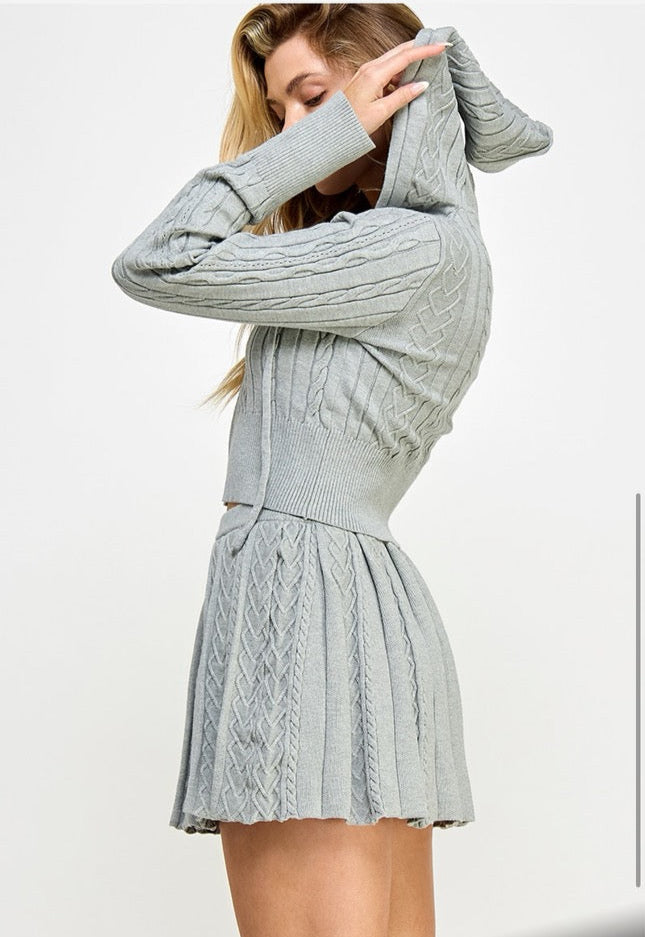 Knitted Cozy Skirt Set