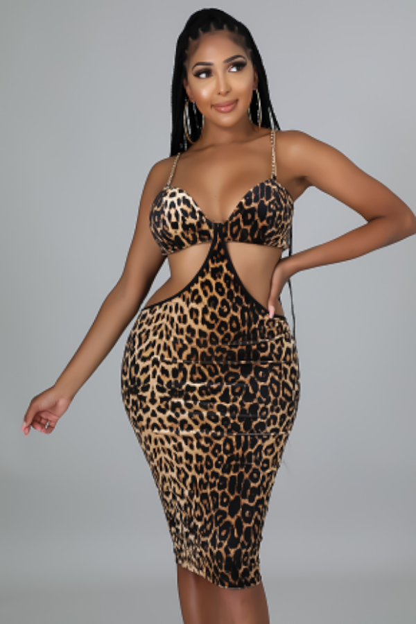 Chained Leopard Dress